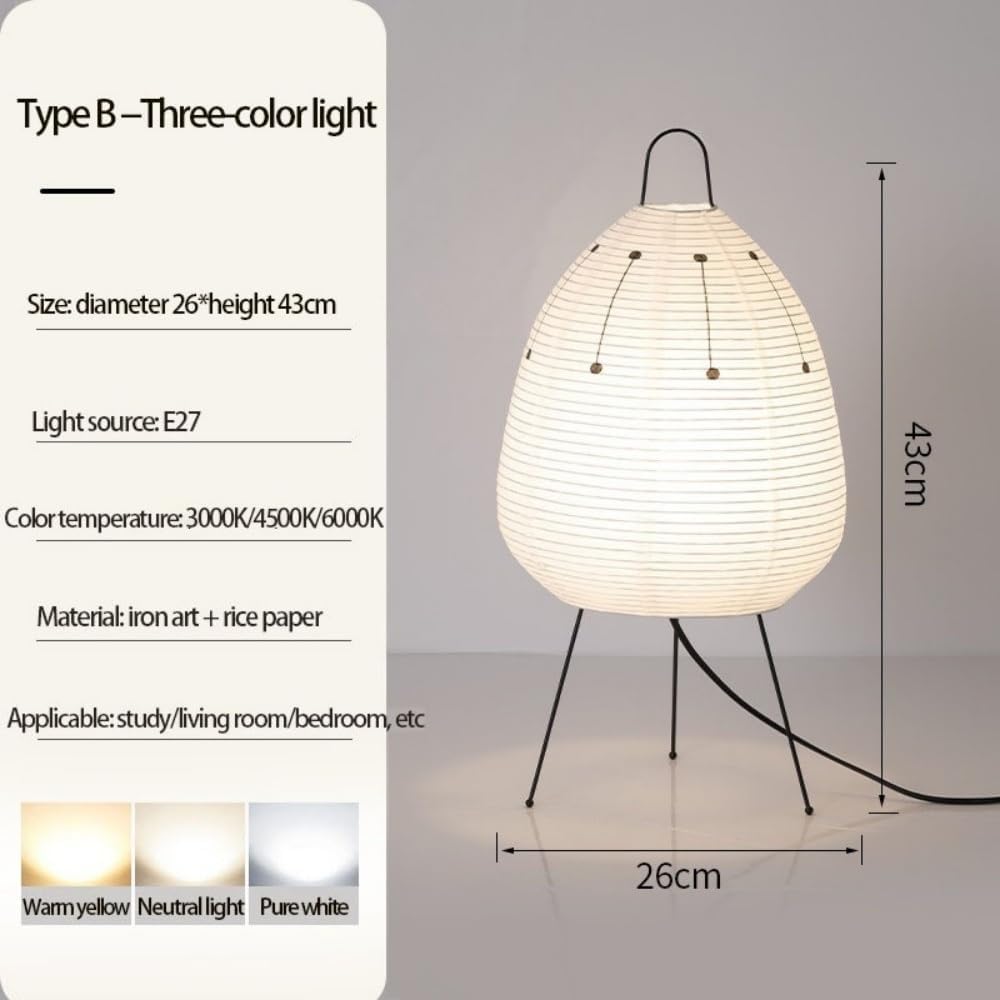 Floor Lamp Modern Dimmable Japanese Rice Paper Lantern Lamp Rice Paper Floor Lamp(A)