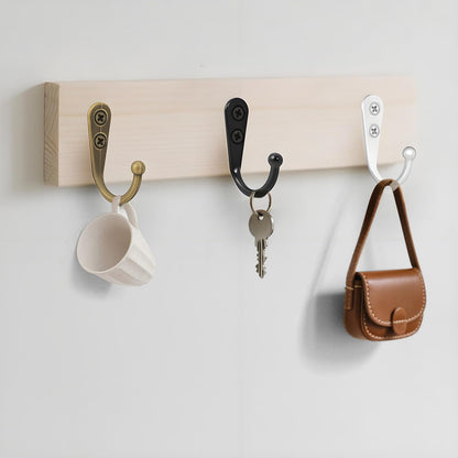 20 Pcs Key Hooks Coat Hooks for Hanging, Key Holder, Wall Mount Hook with Stainless Steel Screws, Command Hooks Utility Hangers for Key, Hat, Cup, Coat, Picture (White)