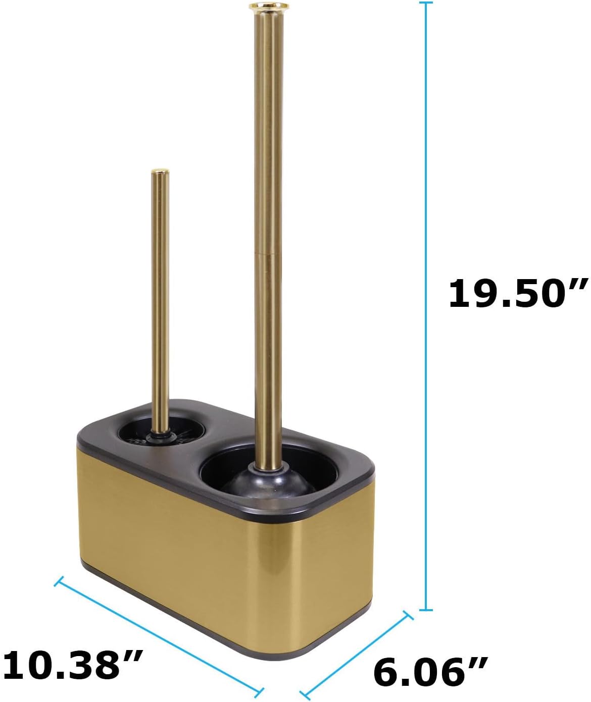 Blue Donuts Toilet Brush and Plunger Set with Holder, Sleek Minimalist Modern Stainless Steel Bathroom Accessories Toilet Plunger and Toilet Bowl Brush Combo