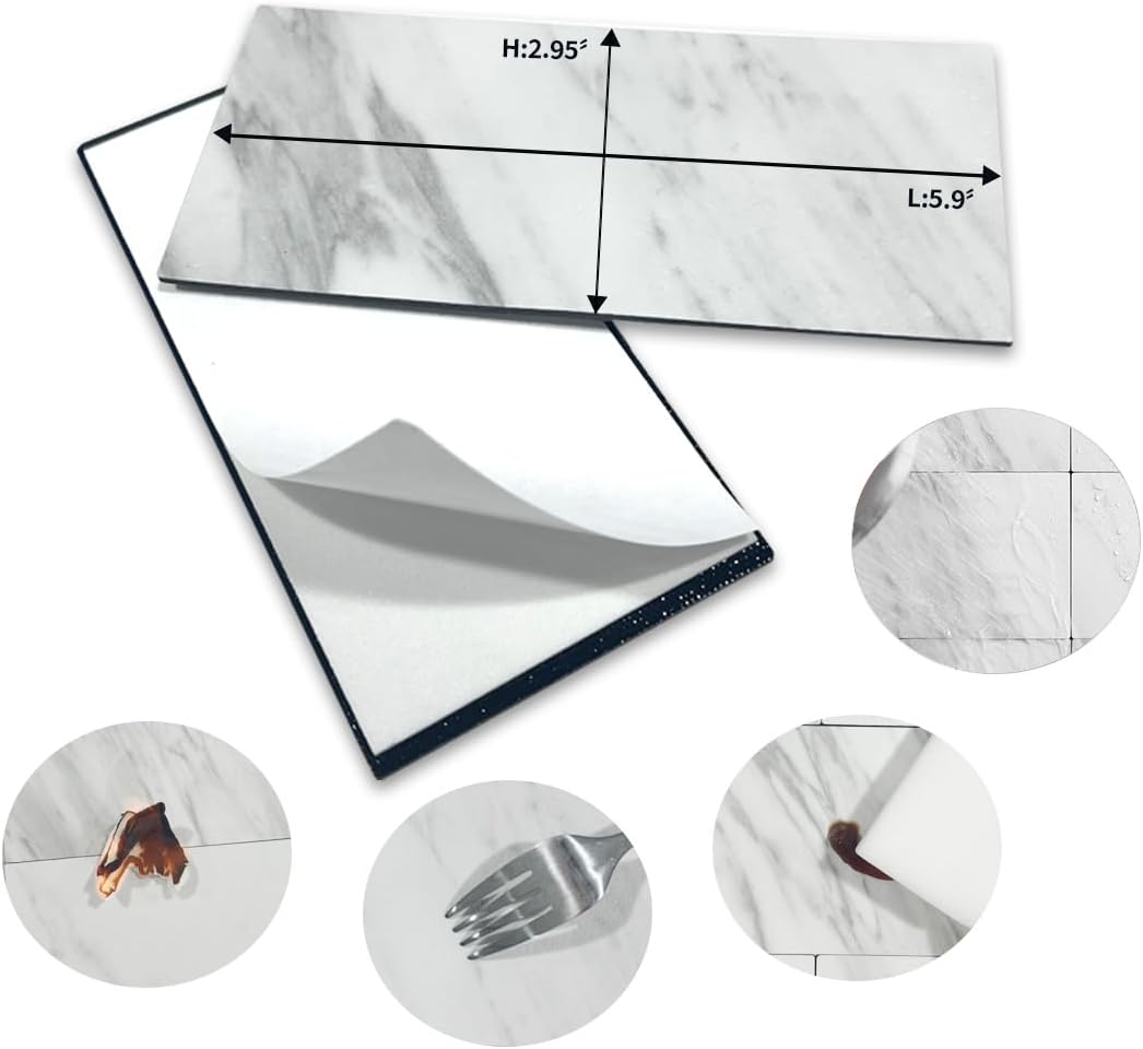 AULIGET 100 Piece Rust Slate Peel and Stick Backsplash Wall Tiles, 3" x 6" PVC Faux Stone Stick on Tiles for Backsplash Kitchen, Bathroom, Laundry Room, Camper, Fireplace
