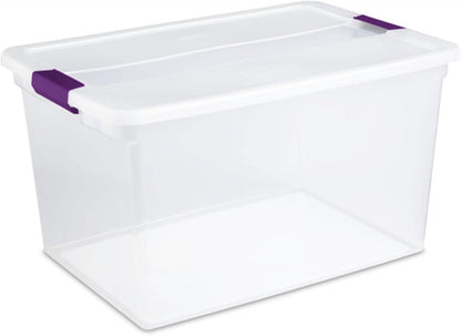Sterilite 8-Pack 60 Quart ClearView Latch Box, Wheeled Underbed Organizer Bins with Latching Lids - Clear Plastic Organization Containers for Closet, Bedroom, Shelving Units and Everyday Home Storage