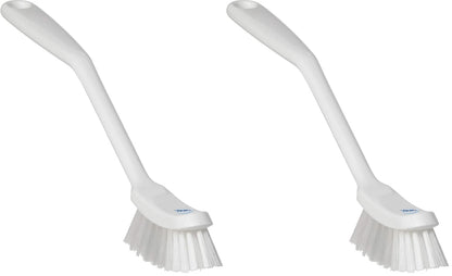Vikan - Fine Dish Brush - Heavy-Duty, Narrow, Slip-Resistant Cleaning Brush, Polypropylene, Polyester Bristle, 11 Inch, Red, (42874)