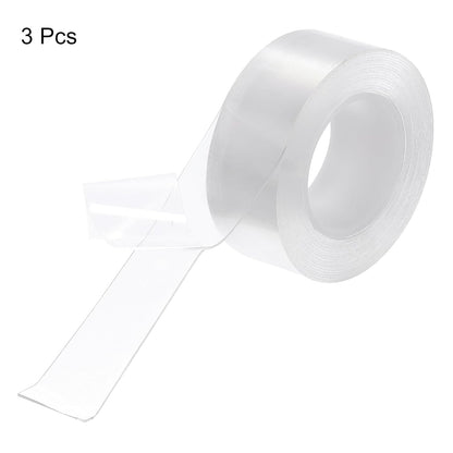 3pcs Double Sided Nano Tape 10FT x 1" x 0.04" Multipurpose Removable Clear Mounting Tape Washable Waterproof Picture Hanging Adhesive Strips for Walls Carpets Posters Decor