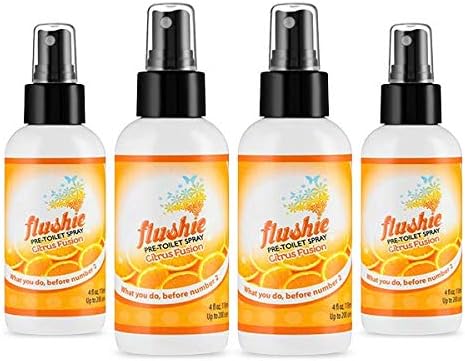 Flushie Pre-Toilet Spray Travel Size Toiletries Bathroom Spray for Toilet Deodorizer Traveling Essentials - Poop Odor Eliminator (Linen, 1oz 3pack)