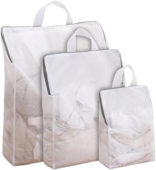 Mesh Laundry Bags for Delicates Reusable Durable Laundry Mesh Wash Bags Large Laundry Travel Bags for College Dorms Apartments Travel Storage Organizer Bag (3Pcs)