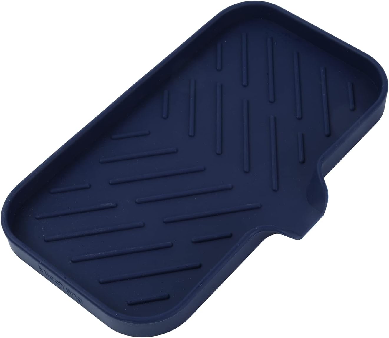 MicoYang Silicone Bathroom Soap Dishes with Drain Spout-Bathroom and Kitchen Sink Organizer,Sponge Holder,Dish Soap Tray,Perfect for Dispenser,Scrubber,Bottle,Cup on Sink or Counter-Coffee 4.9"×3.2"