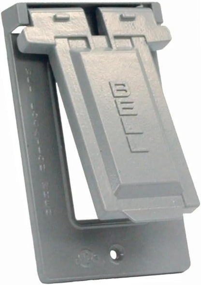 BELL 1-Gang Gray GFCI Weatherproof Electrical Outlet Cover 5103-0, Outdoor Outlet Cover for Electrical Box, Scratch-Resistant Aluminum Weatherproof Cover
