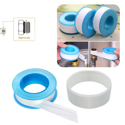 SKYPRO 10 Rolls Thread Seal Tapes, 1/2 PTFE Pipe Sealant Tape Industrial Thread Sealants Plumbers Thread Tape for Leak Water, Plumbers, Plumbing, Airs Head, Thread Pipe(1/2" x394", White)