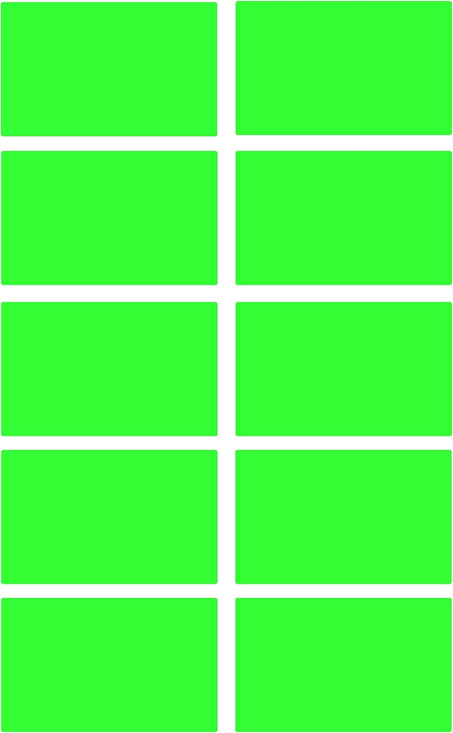 Royal Green Color Coded Label Self Adhesive Rectangular Stickers Labels to Write On 2x1.2 inch, 50 Pack (Neon Red)