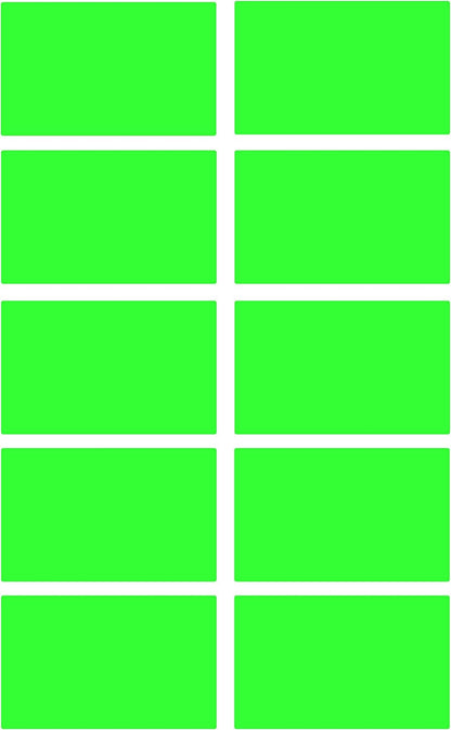 Royal Green Color Coded Label Self Adhesive Rectangular Stickers Labels to Write On 2x1.2 inch, 50 Pack (Neon Red)