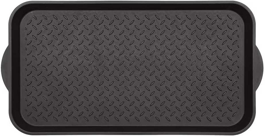 Diamond Boot Tray, 15" x 29", Black,Shoe Mat for Entryway, Mudroom or Garage, Black Floor Protection Tray