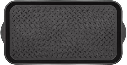 Diamond Boot Tray, 15" x 29", Black,Shoe Mat for Entryway, Mudroom or Garage, Black Floor Protection Tray