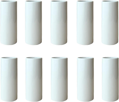 Modern Small Flower Vases 8 Pack - Ceramic, White