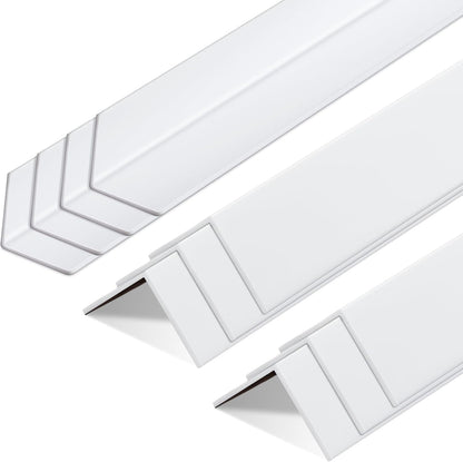 Sasylvia 10 Pcs Wall Corner Protector Guards, Vinyl 3/4 x 48 Inches Corner Trim Molding, Avoid Scratching Scuffs, Ease Install and Cleaning for Door Countertop Furniture Cabinet Protection, Clear