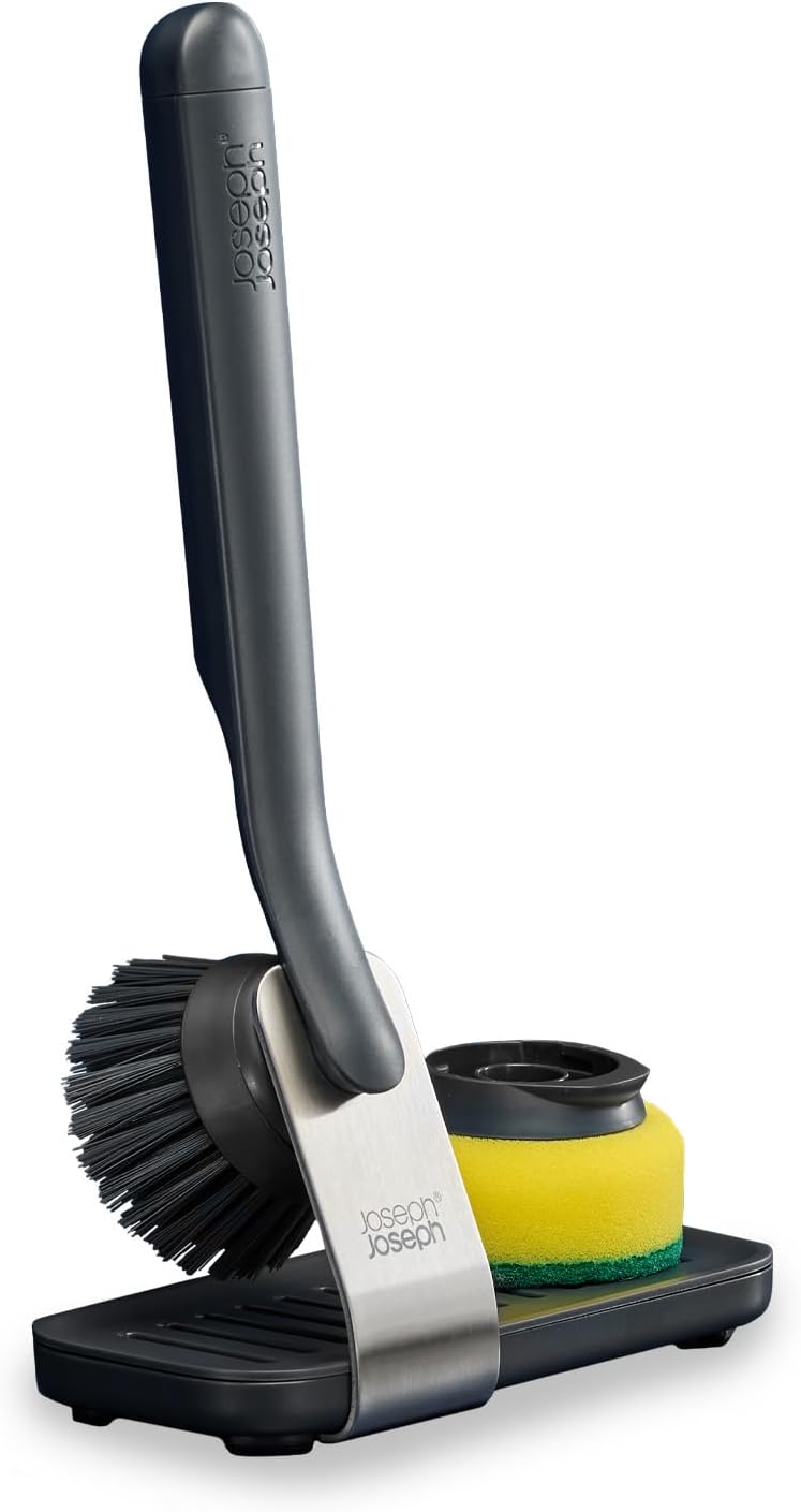 Joseph Joseph SinkTech Dish Brush with Replacement Head, Durable Bristles, Easy to Replace