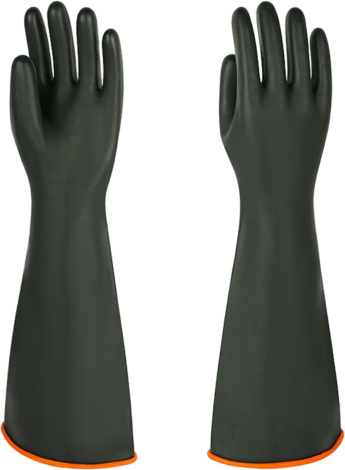 North Tower Heavy-Duty Latex Chemical Resistant Gloves - Reusable Long Rubber Dishwashing Gloves with Forearm Protection for Men - Waterproof, Industrial Safety Gear,18“，1 Pair