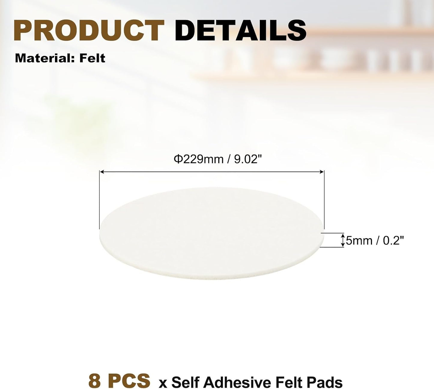 uxcell 32Pcs Non Slip Furniture Pads, 3" Round Self Adhesive Felt Bumpers Noise Reducing Furniture Feet Floor Protector for Chairs Tables Furniture Legs (White 0.2" Thick) - Colors A