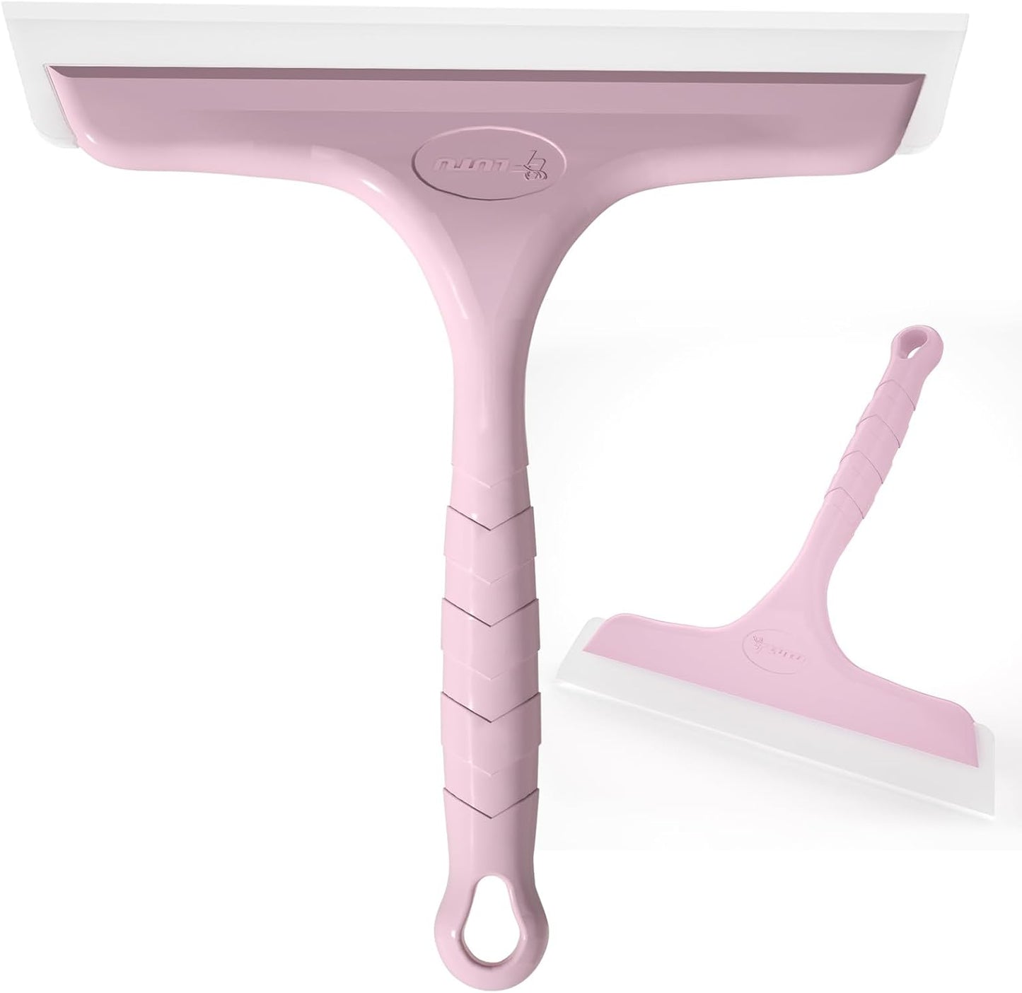 5" Silicone Shower Squeegee for Glass Doors & Car Windows - Small & Mini Size Streak-Free Cleaner, Bathroom, Mirror, Tile Scraper - Compact Pink with Hanging Hole, Kitchen Safe Water Blade