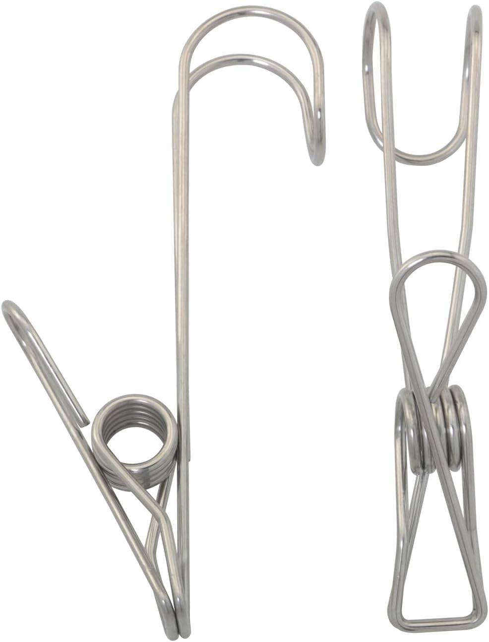 10PSC Kitchen Stainless Steel Clips with Hooks Large Size 4.33 x 0.63 inches Hanging Bathroom Clips for Drying Clothes and Hanging Towels