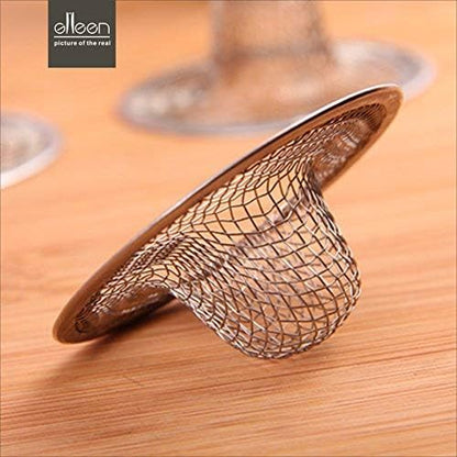 Sink Strainer 2Pcs Stainless Steel Metal Mesh Sink Drain Strainer Large Wide Brim 3.5" Diameter for Most Kitchen Sink Bathroom Bathtub Shower Room Balcony Drains