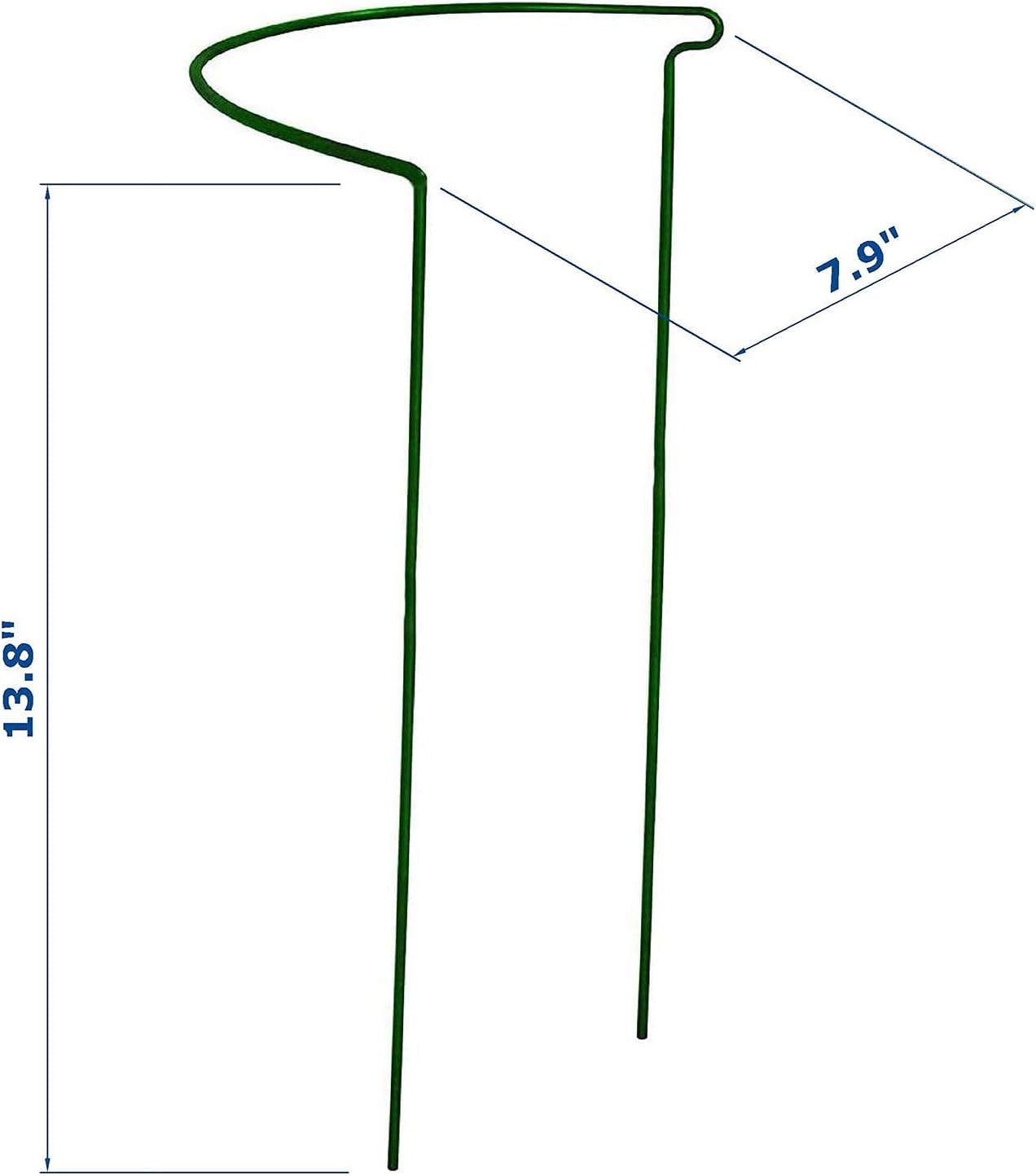 6 Pack 15.8 Inch High Plant Stake,Garden Plant Support,Half-Round Peony Cage Plant Ring Hoop