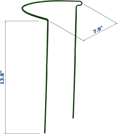 6 Pack 15.8 Inch High Plant Stake,Garden Plant Support,Half-Round Peony Cage Plant Ring Hoop