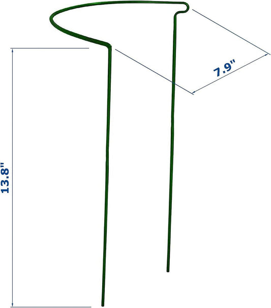 6 Pack 15.8 Inch High Plant Stake,Garden Plant Support,Half-Round Peony Cage Plant Ring Hoop