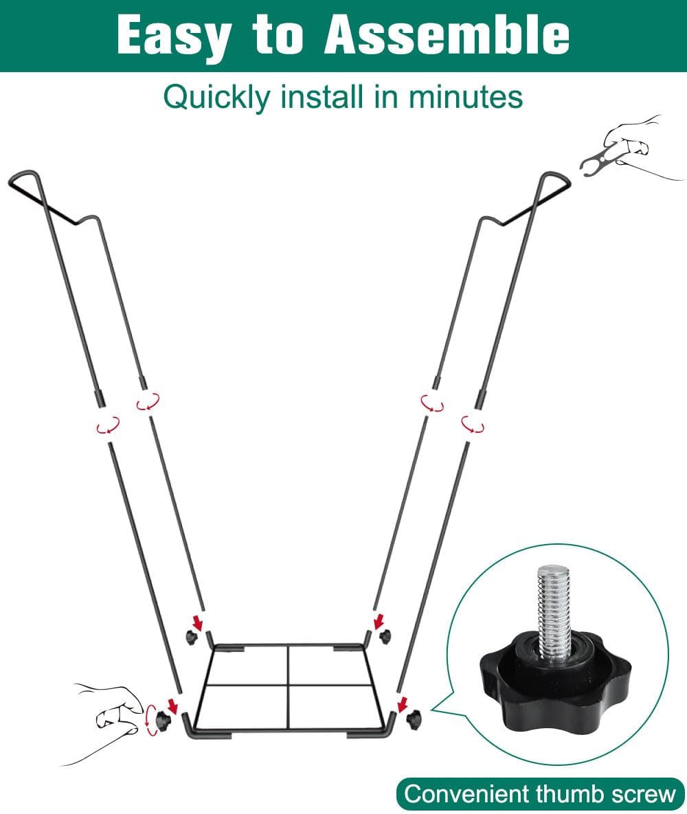 Outdoor Trash Bag Holder Stand - Heavy Duty Metal Garden Garbage Bag Support Frame for 30-45 Gallon Capacity, Multi-Use Portable Yard Leaf Bag Stand for Leaves, Weeding, Lawn Party, Green