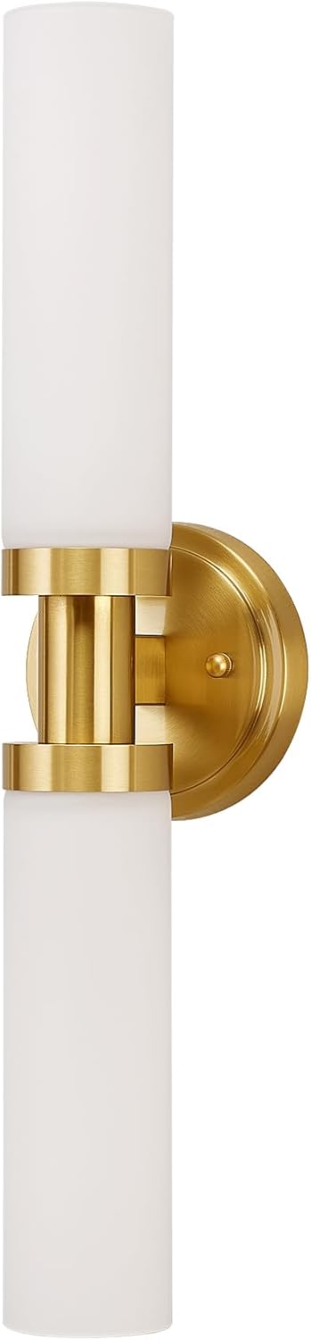SANTOSTOCK Gold Battery Operated Wall Sconce Set of 2, 12000mAh Rechargeable Wall Lights with Remote Control, Wireless Dimmable Wall Lamps for Bedroom Living Room Bathroom Hallway Stairwell