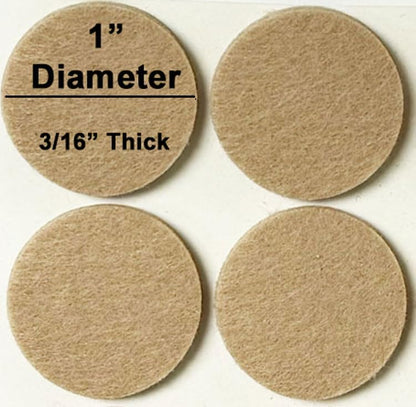 48 Pcs Self Adhesive 1" Round Felt Furniture Pads (White, 1")