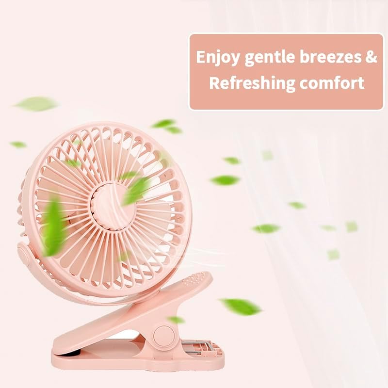 Compact USB Rechargeable Clip on Fan, 6 Inches Portable Personal Fan for Outdoors, Car Seat, Gym - Black