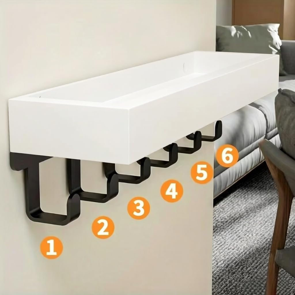 Wall Mount Key Holder with Shelf - Decorative Mail Organizer and Key Hooks for Entryway, Paulownia Wood with Mounting Hardware (9.64”W x 2.36”H x 2.75”L)