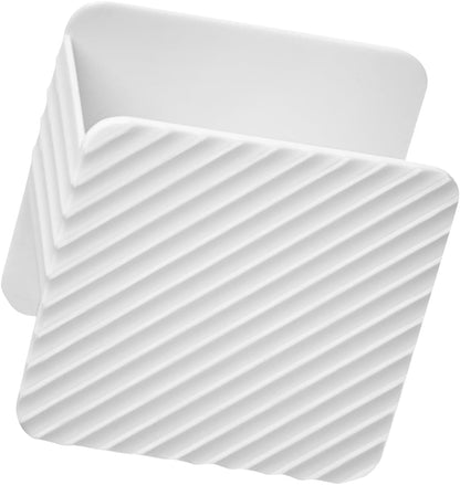 Cleaning Cloth Storage Rack, Perforation Frees Wall Hanging Sink Plastic Dishwashing Scrubber Organizer Dish Sponge Holder Drain Rack for Kitchen (White)