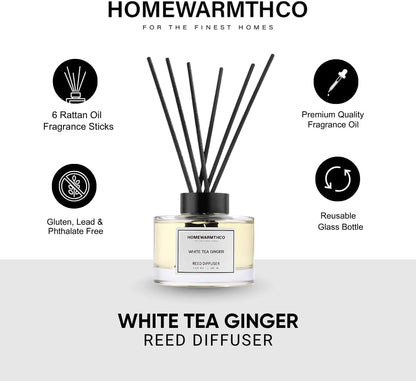 Clean Linen Reed Diffuser Set - Luxury Fragrance Reed Diffusers for Home. Office, Bathroom, Kitchen and Home Decor - Long-Lasting Scent with Non-Toxic Oils (5.63 oz, 160ml)