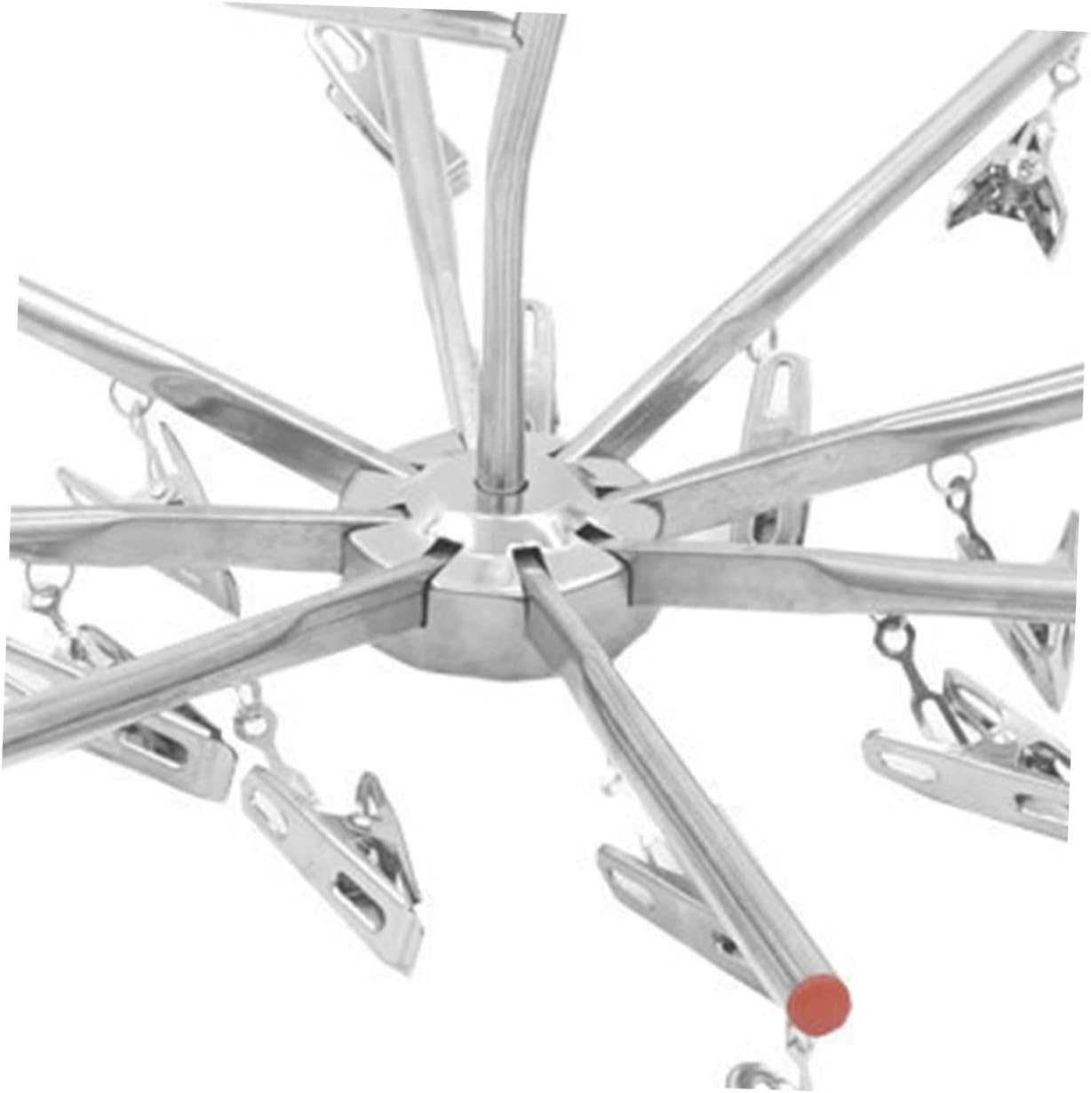 PRETYZOOM Foldable Drying Rack with 16 Clips, Portable Stainless Steel Octopus Hanging Dryer, Space-Saving Laundry Hanger for Underwear, Socks, Towels, Baby Clothes, Diapers