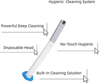 Disposable Toilet Brush and Holder Set with 30 Refills – Wall Mounted Toilet Bowl Cleaner Brush Kit, Deep Hygienic Cleaning with Toilet Wand Refills