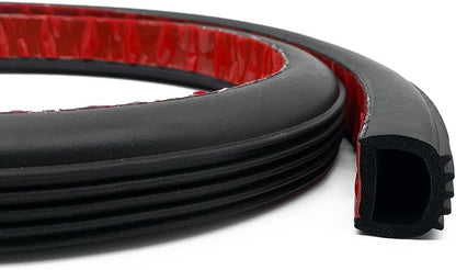 D Shape Foam Rubber Seal Strip, 1" Self-Adhesive EPDM Rubber Weather Stripping Gasket for Automotive, Boat, RV Slide Out Seal, Marine, Garage Doors/Window and More, 13.1Ft