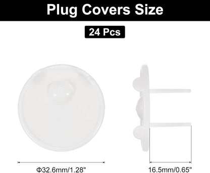 MECCANIXITY 24 Pack Outlet Covers Proofing, Plug Covers Easy Installation Electric Plug Protectors Safety Socket Cover Plugs Protector Black