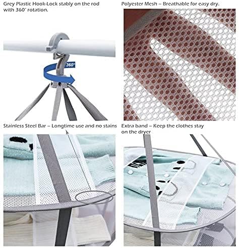 Looca 3-Tier Folded Mesh Clothes Hanging Dryer Sweater Drying Rack 30.3" L * 24.5" W*30.7" H