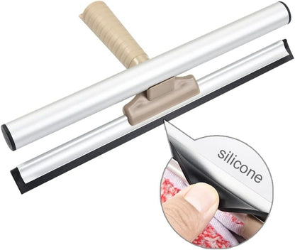 Multi-Purpose 12 inch Window Squeegee with 6.7inch-49.4inch Adjustable Aluminum Pole, Highly Absorbent Microfiber Window Scrubber for Window Cleaning,Car Cleaning.