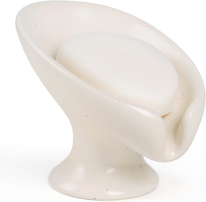 Small Soap Dish, Self Draining Bar Soap Holder for Bathroom Sink, Leaf Shaped Drainage Ceramic with Marble-Pattern Finish, Decorative Soap Dish, No Suction Cup, ANTIS'S HOME
