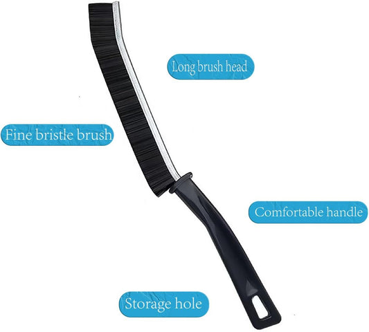 Hard Bristle Crevice Cleaning Brush.Multi-Purpose New Cleaning Brush Tool, Black Bristles with Ergonomic Grip Bathroom Gap Brush, Home, Kitchen, Bathroom, Faucets, Toilet,Window, Vehicle, (4)