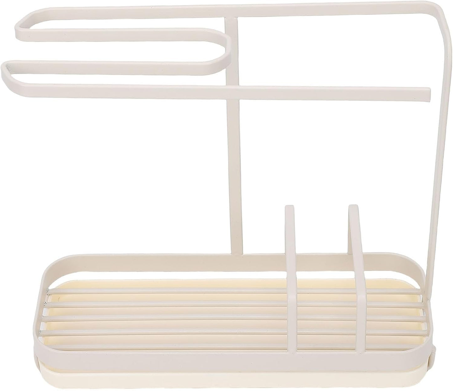 Brrnoo Milk Yellow Sponge Holder with Drainage System – Wall-Mounted Kitchen Sink for Dishcloths & Scrubbers，Metal Rack