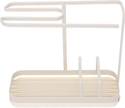 Brrnoo Milk Yellow Sponge Holder with Drainage System – Wall-Mounted Kitchen Sink for Dishcloths & Scrubbers，Metal Rack