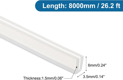 PATIKIL U Channel Edging Trim, 26Ft Sheet Metal Edge Guard Protector Rubber Edge Trim Air Sealed Seal Strip, 5/64" Slot, Fits 1/16"-5/64" Edge, 9/32" x5/128 x5/32