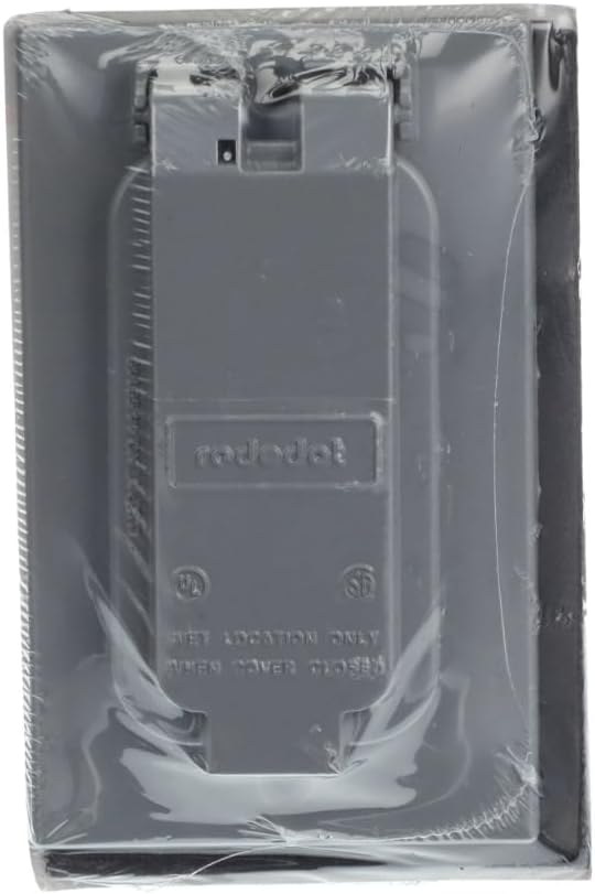 Red Dot CCGV 1-Gang Weatherproof Receptacle Cover, Silver, Zinc Alloy, 1 GFI Receptacle Vertical, Device Mount
