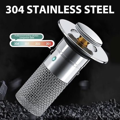 Stainless Steel Floor Drain Filter,Bathroom Sink Stopper Hair Catcher with Removable Stainless Steel Filter Basket Hair Catcher,Isolate Odor Pop Up Sink Drain Filter（2Pcs） (2Pcs)