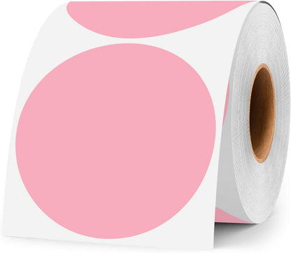 3 Inch White Color Code Dot Stickers,500 PCS Round Labels Stickers in Dispenser Box for Organization, Inventory,Classroom