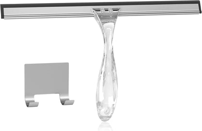 AmazerBath Squeegee for Shower Glass Door, All-Purpose Squeegee with Hook for Shower Doors, Windows, Mirrors, Tiles and Car Glass, 10 Inches