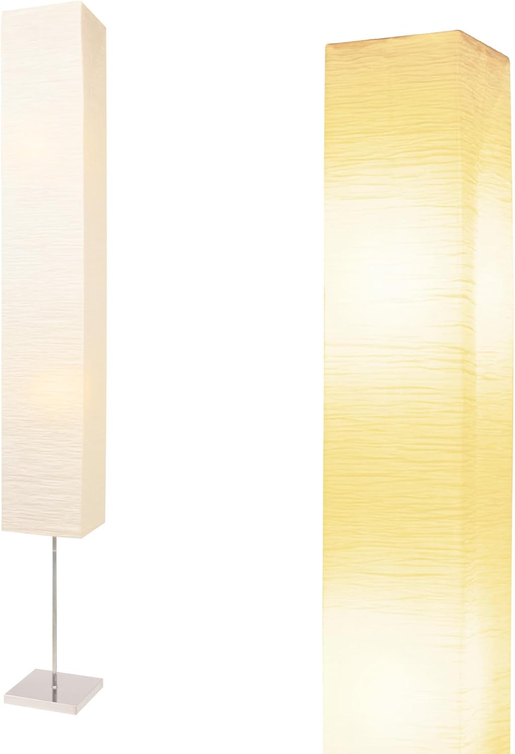 Paper Floor Lamp, Rice Paper Lamp for Living Room, Japanese Floor Lamp Rice Shade for Bedroom, Office& Living Room-Beige(Oval)